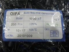 原裝正品，廠家直銷16v1000UF（10*17）-- 廣奇發(fā)電子有限公司